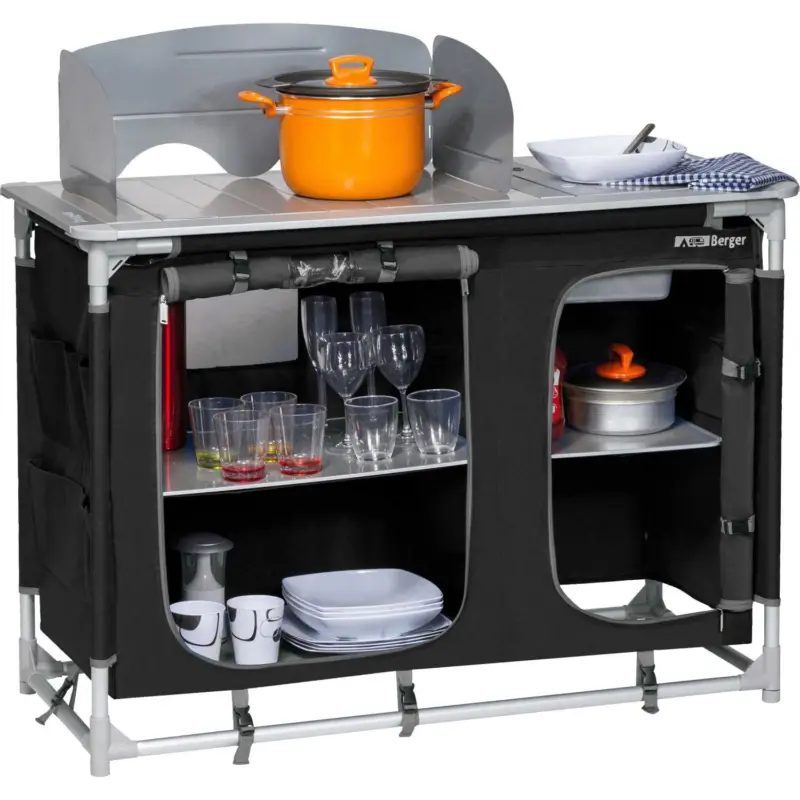 Cucina da campeggio Berger con lavello nero Offerta Lampo
