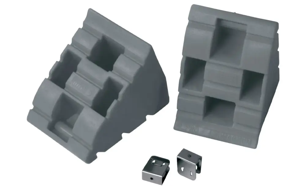 Spedizione Espresso Cunei bloccaruota Fiamma Chock Level 2 pezzi