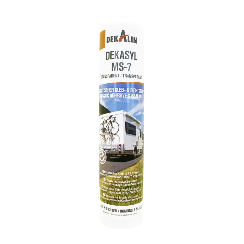 Adesivo e sigillante elastico trasparente Dekalin Dekasyl MS-7 290 ml Professionale