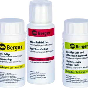 Vendita Finale Set manutenzione serbatoio Berger Tankbox 100 con igienizzante, disinfettante e anticalcare