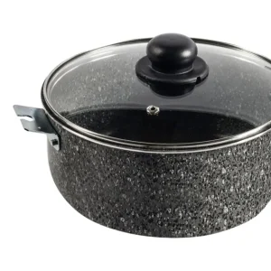 Affare Berger alluminio casseruola Stone Rock con coperchio di vetro 20 / 24 / 28 cm
