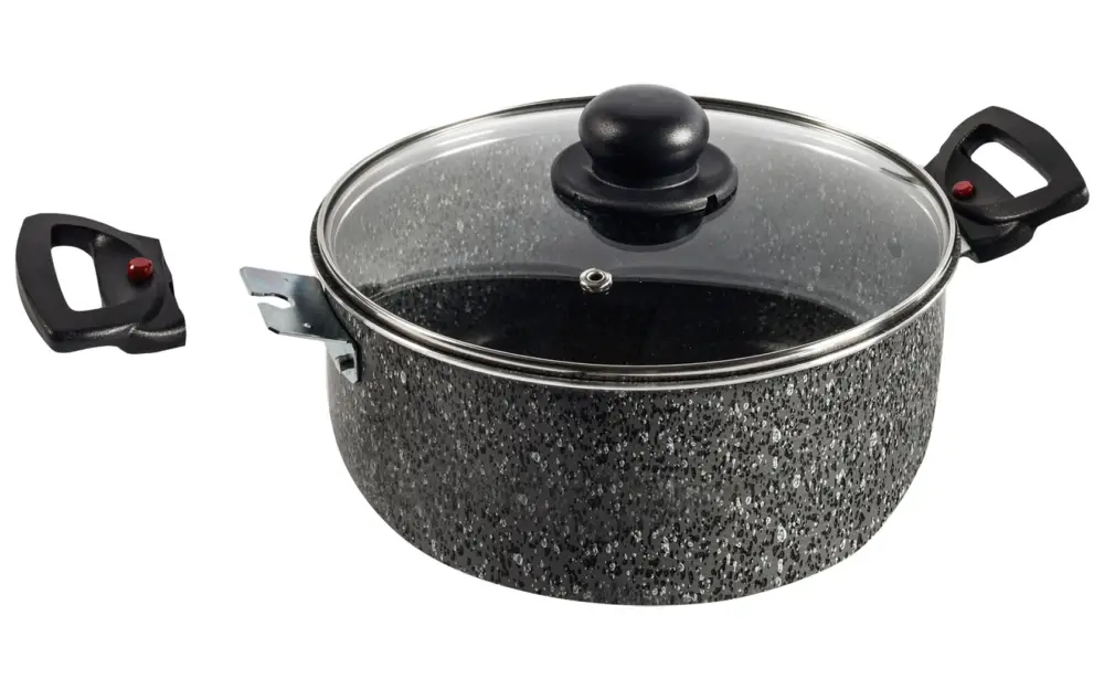 Affare Berger alluminio casseruola Stone Rock con coperchio di vetro 20 / 24 / 28 cm