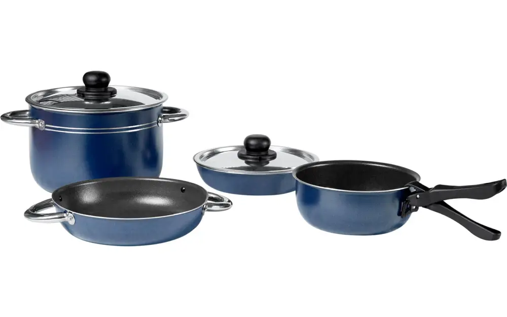 Set di pentole in alluminio Berger impilabili 8 pezzi blu Di Tendenza