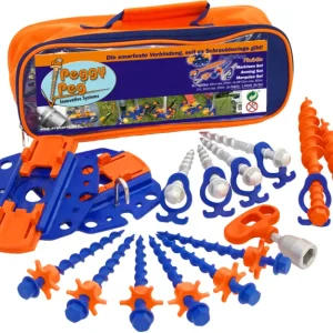 Offerta Del Giorno Set per tendalini Peggy Peg Fix&Go Peg&Stop con picchetti a vite e piastre di ancoraggio 30 pezzi