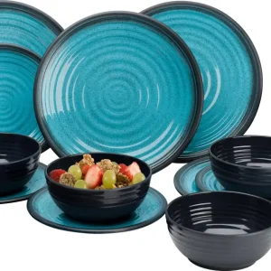 Set di stoviglie in melamina Flamefield Granite 12 pezzi Compra Online