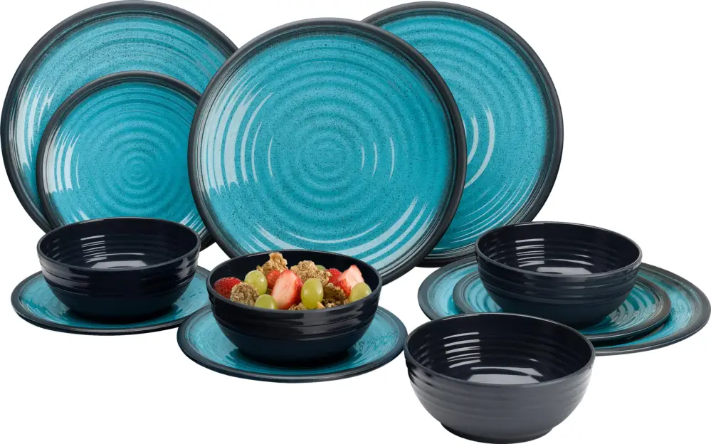 Set di stoviglie in melamina Flamefield Granite 12 pezzi Compra Online