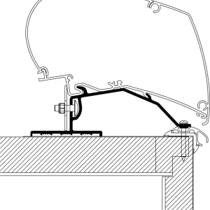 Prezzo Scontato Adattatore per tendalini Thule Caravan Omnistor 6200 / 6300 / 9200 per montaggio a tetto