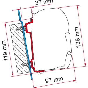 Adattatore per tendalini Fiamma Ford Transit montaggio a parete Offerta Del Giorno