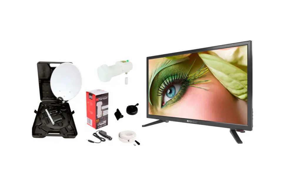 Set antenna satellitare da campeggio Opticum con TV Ankaro Travel EasyFind 24 pollici Offerta