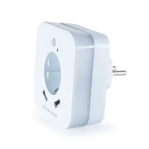 Offerta Limitata Luce notturna a LED InnTec SLED02W con sensore di movimento, presa di corrente e prese USB