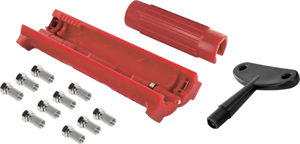Set di montaggio F-maschio InnTec con strumento di spelatura e aiuto per avvitamento Reso Gratuito