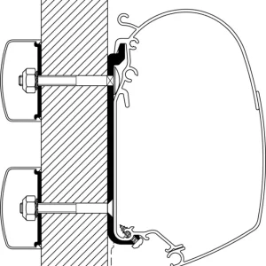 Ultime Pezzi Adattatore piatto per tendalini Thule 40 cm per tendalino serie 5 (set di 5 pezzi)