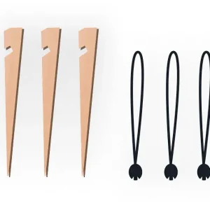 Economico Picchetti di legno con elastico di tensione 3 pezzi