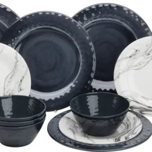 Non Perdere Set di stoviglie in melamina Marble 12 pezzi