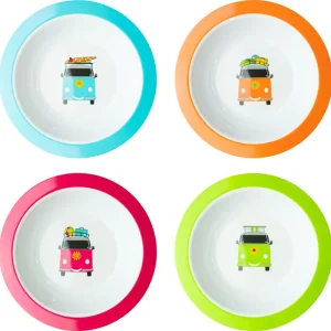 Set di piatti fondi Flamefield Camper Smiles 4 pezzi Bestseller