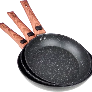 Set di padelle Gimex Black Line con manici in legno 3 pezzi Promozione