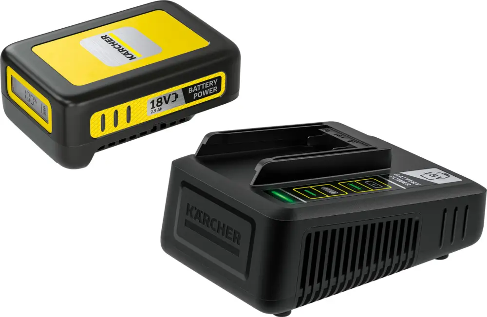 Popolare Kit di avvio Kärcher Battery Power batteria intercambiabile con caricabatterie rapido 18 V
