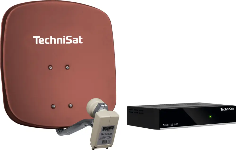 Set antenna satellitare Technisat DigiDish 45 doppio LNB con ricevitore satellitare Digit S3 HD Nuovo Arrivo