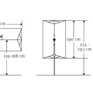 Ombrellone girevole/pieghevole Schneider Schirme Novara 190 x 140 cm Prezzo Di Fabbrica