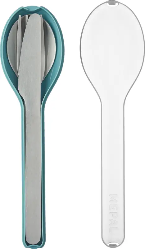 Prezzo Ridotto Set posate in acciaio inox Mepal Ellipse con custodia 3 pezzi