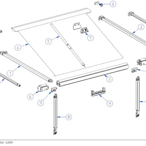 BRACCIO ESTENSORE DI TRAVE RH ASSY A1200 Ultime Pezzi