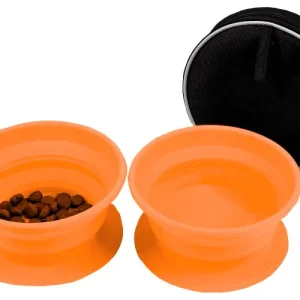 Ciotole pieghevoli per cani Disc-O-Bed Dog-Bowl in silicone 2 pezzi Reso Gratuito