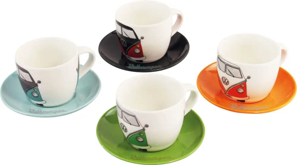 Set di tazzine smaltate VW Collection T1 Bulli 100 ml 4 pezzi Promo Stagionale