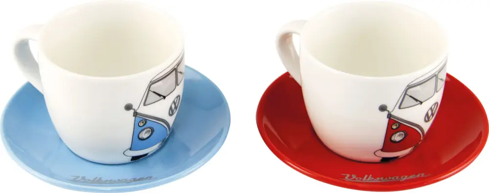 Set di tazzine smaltate VW Collection T1 Bulli 100 ml 2 pezzi Prezzo Di Fabbrica