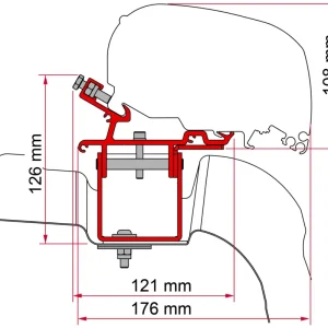 Adattatore per tendalino da tetto Fiamma F80 per VW Crafter L3H3 Compra Oggi Stesso