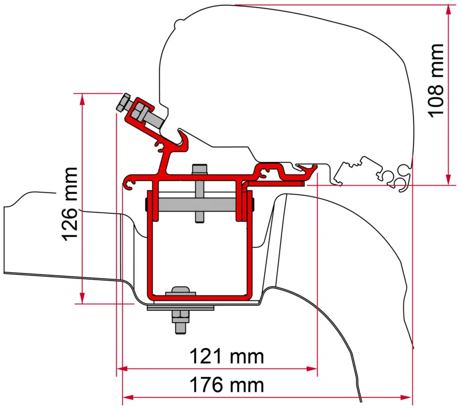 Adattatore per tendalino da tetto Fiamma F80 per VW Crafter L3H3 Compra Oggi Stesso