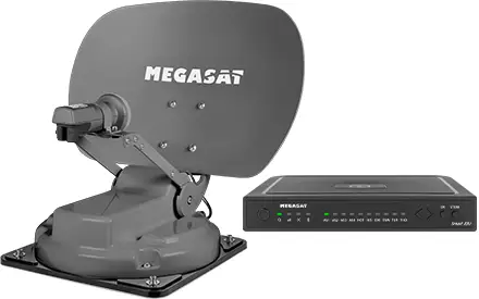 Sistema satellitare Megasat Caravanman Kompakt 3 a singolo LNB con modulo Bluetooth grafite Professionale