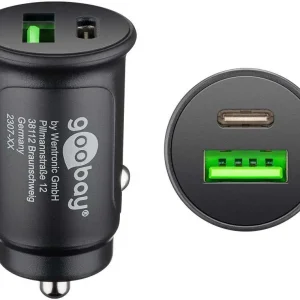 Offerta Speciale Caricabatterie veloce per auto Dual-USB USB-A e USB-C Goobay Power Delivery