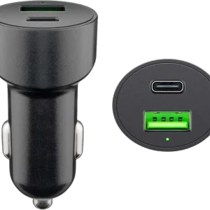 Prezzo Basso Caricabatterie veloce per auto USB-C Goobay 2 porte USB 48W USB-C PD + QC3.0 sw PL Dual-USB