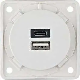 Presa USB-A / USB-C Berker a 2 uscite 230 V Solo Oggi