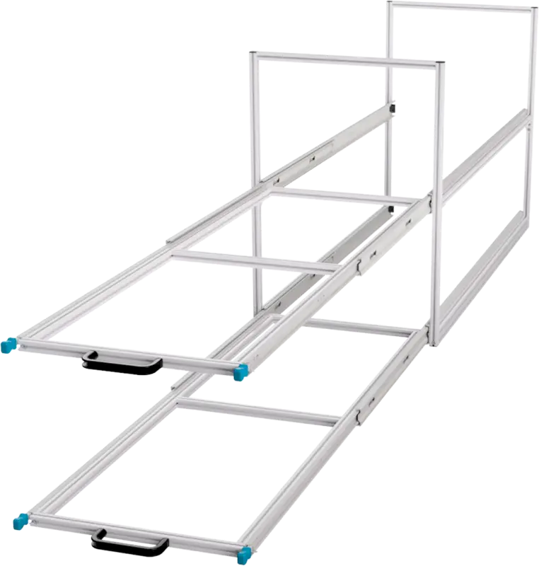 Spedizione Espresso Sistema di scaffalature estraibili posteriori per furgoni SYS-RACK Profondità di estrazione 120 cm