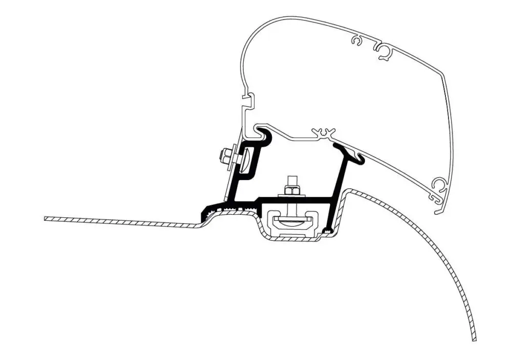 Ultime Pezzi Adattatore per tendalini Thule Mercedes Sprinter/VW Crafter
