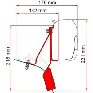 Staffa per tendalino Fiamma Ford Custom Nugget Lift Roof per Fiamma F45 Bestseller