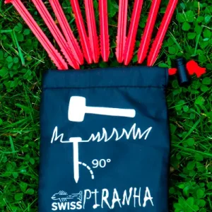 Picchetto da tenda Swiss Piranha RT90 rosso 9 cm Must-Have