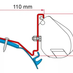 Adattatore per tendalini Fiamma Ford Custom Staffa Capland/Capfun per Fiamma F35 Reso Gratuito