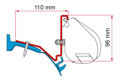 Adattatore per tendalini Fiamma Ford Custom Staffa Capland/Capfun per Fiamma F35 Reso Gratuito