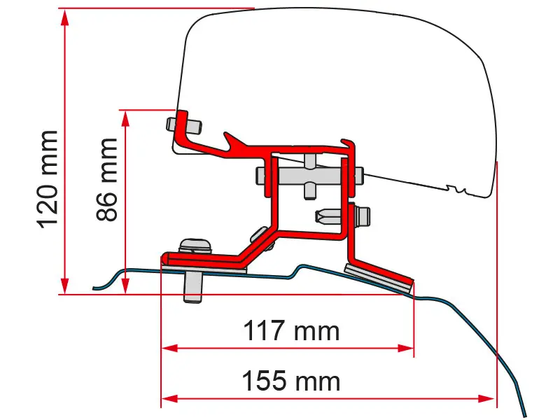 Quantità Limitata Adattatore per tendalini Fiamma Ford Custom L1 staffa per Fiamma F40van per guida a destra