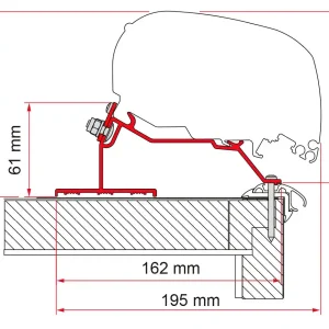 Di Tendenza Adattatore per tendalini da tetto Fiamma Caravan Roof per Fiamma F80/F65