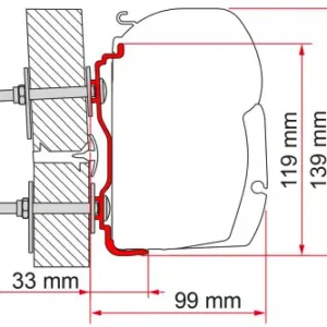 Adattatore per tendalini Fiamma Hymer dal 2016 per Fiamma F45 Saldi