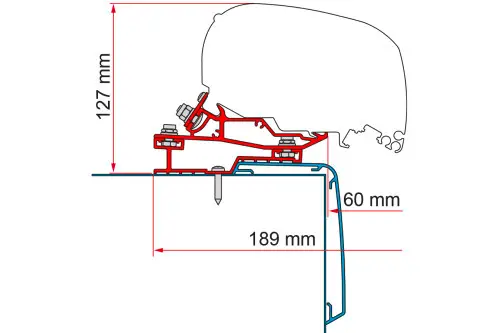Adattatore per tendalino Fiamma Rapido C Line per Fiamma F80/F65 Professionale