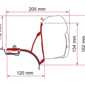 Compra Adesso Kit adattatore tenda Fiamma VW T5/T6 Transporter Multivan guida a destra per Fiamma F45