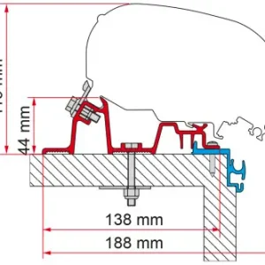 Reso Gratuito Adattatore per tendalini Fiamma Kit Hobby Excellent per Fiamma F80/F65