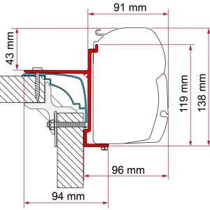 Più Venduto Adattatore per tendalini Fiamma Kit Laika Ecovip Bürstner Hobby per Fiamma F45