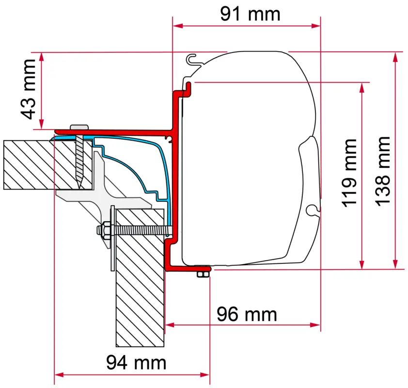 Più Venduto Adattatore per tendalini Fiamma Kit Laika Ecovip Bürstner Hobby per Fiamma F45