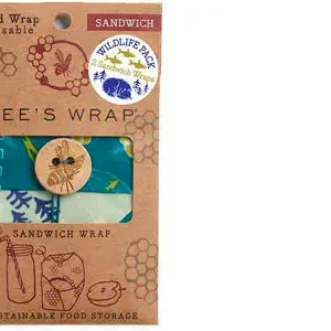 Consegna Rapida Panno in cera d'api Bees Wrap per panini confezione da 2 pezzi Wildlife Limited