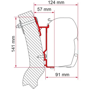 Adattatore per tendalini Fiamma Wingamm Oasi per Fiamma F45 Popolare